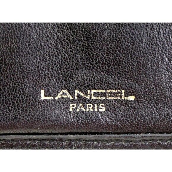 Lancel PARIS BLACK GENUINE LEATHER ID CARD COIN SMALL HOLDER BIFOLD WALLET PURSE - Picture 7 of 11